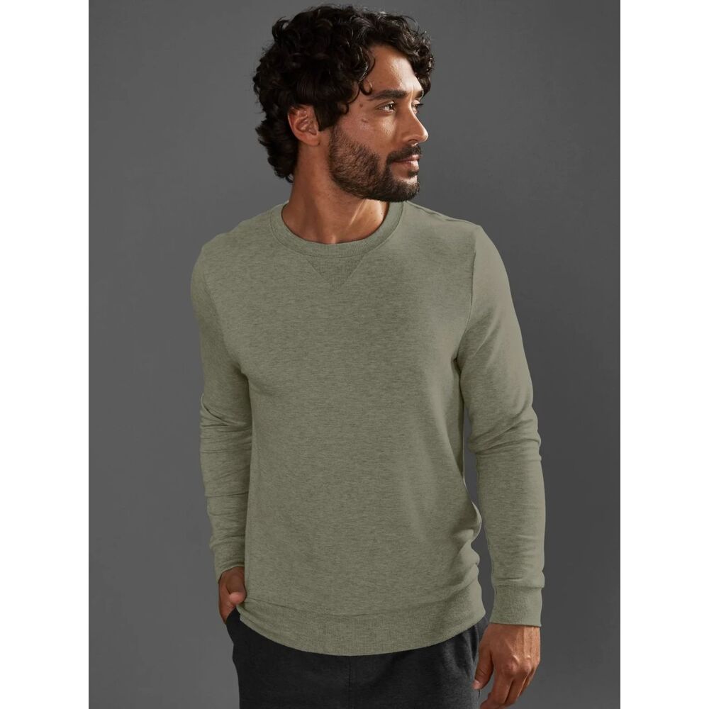 BEYOND YOGA Sweatshirt Mens Medium Green Pullover Crew ALWAYS BEYOND Super Soft